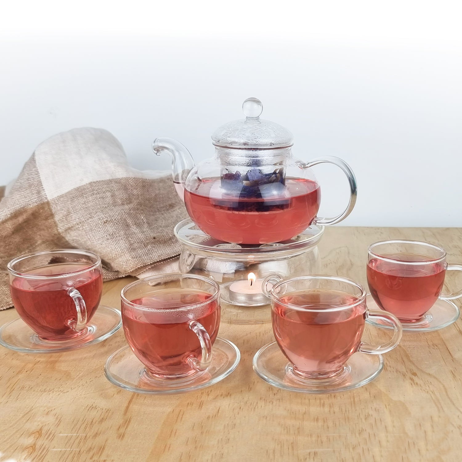 Glass Teacup and Saucer Set 100ml - Magic T