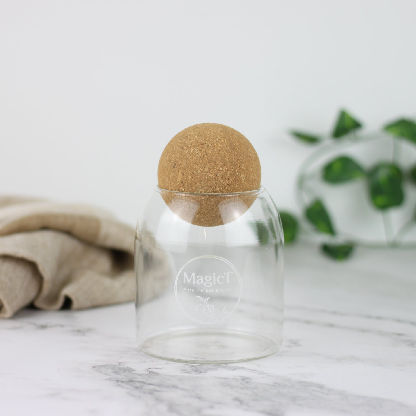 Glass Tea Jar with cork lid (Free Gift)